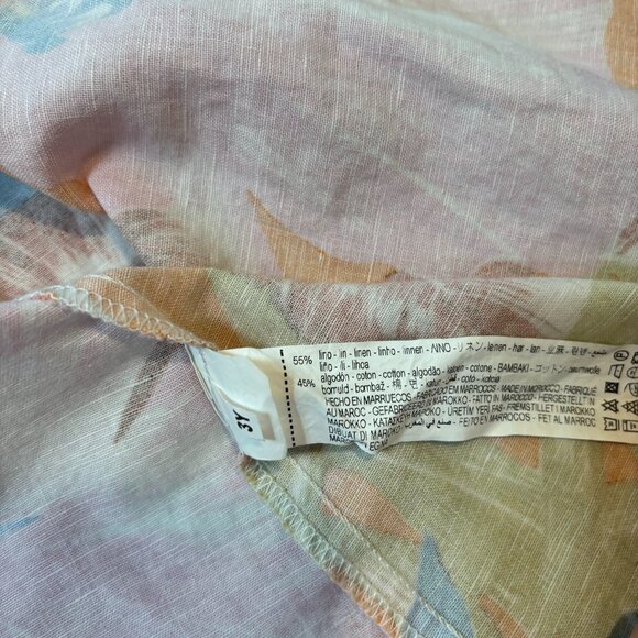 Zara Tropical Floral Linen Dress Small - Picture 4 of 7